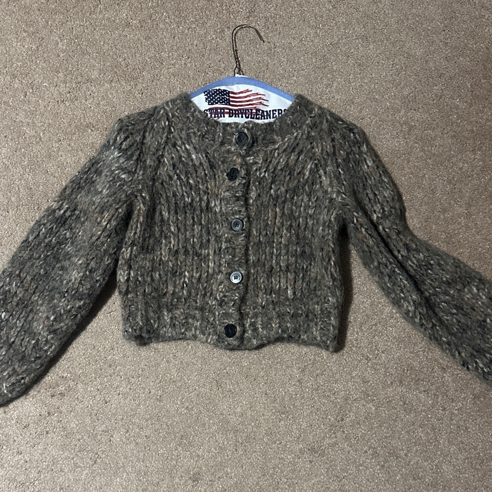 Frame Denim Textured Button-Up Cardigan - Brown